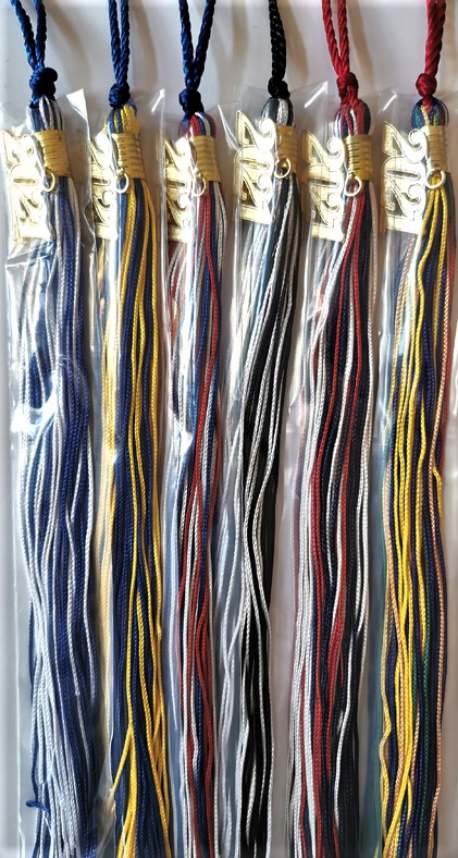Two Color 9 Inch Tassels Left Side