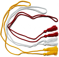 Single honor cords in three colors